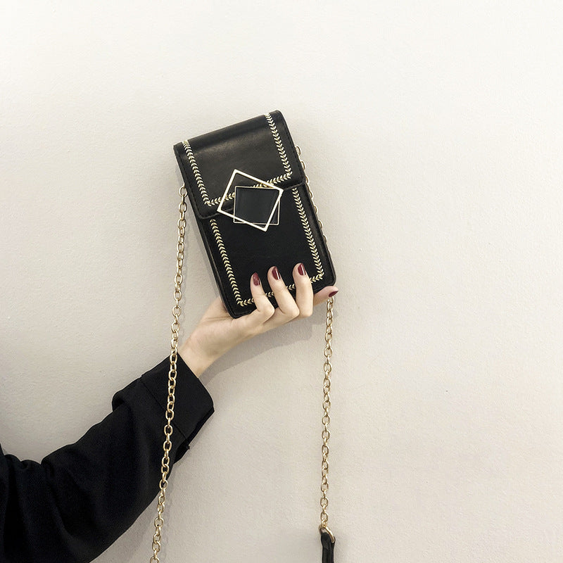 Damen modische Handytasche mit elegantem Kettenriemen