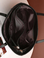 Große Ledertasche, Damen-Arbeitstasche mit Reißverschluss