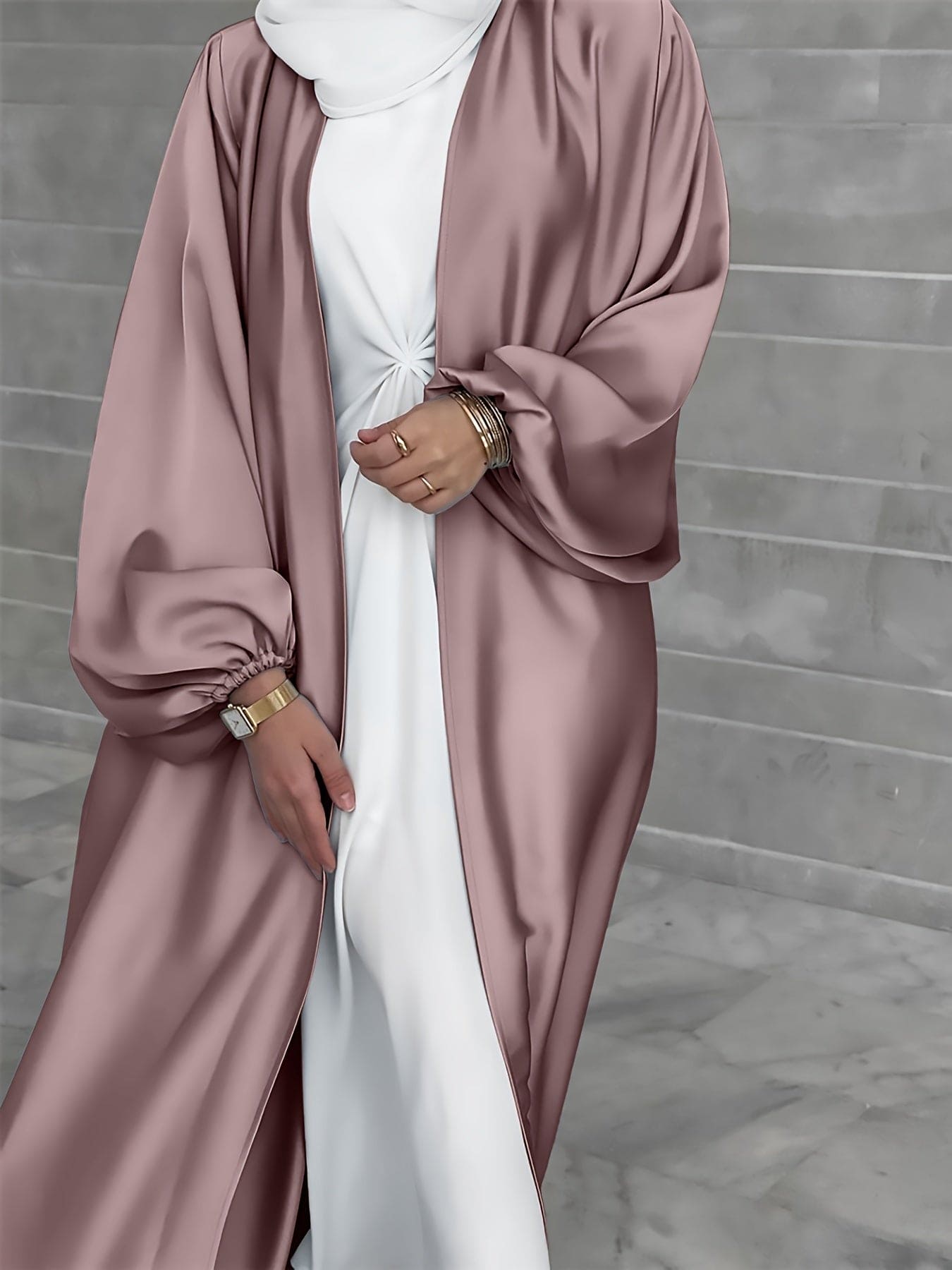 Robe abaya cripes avec ceinture - Eva