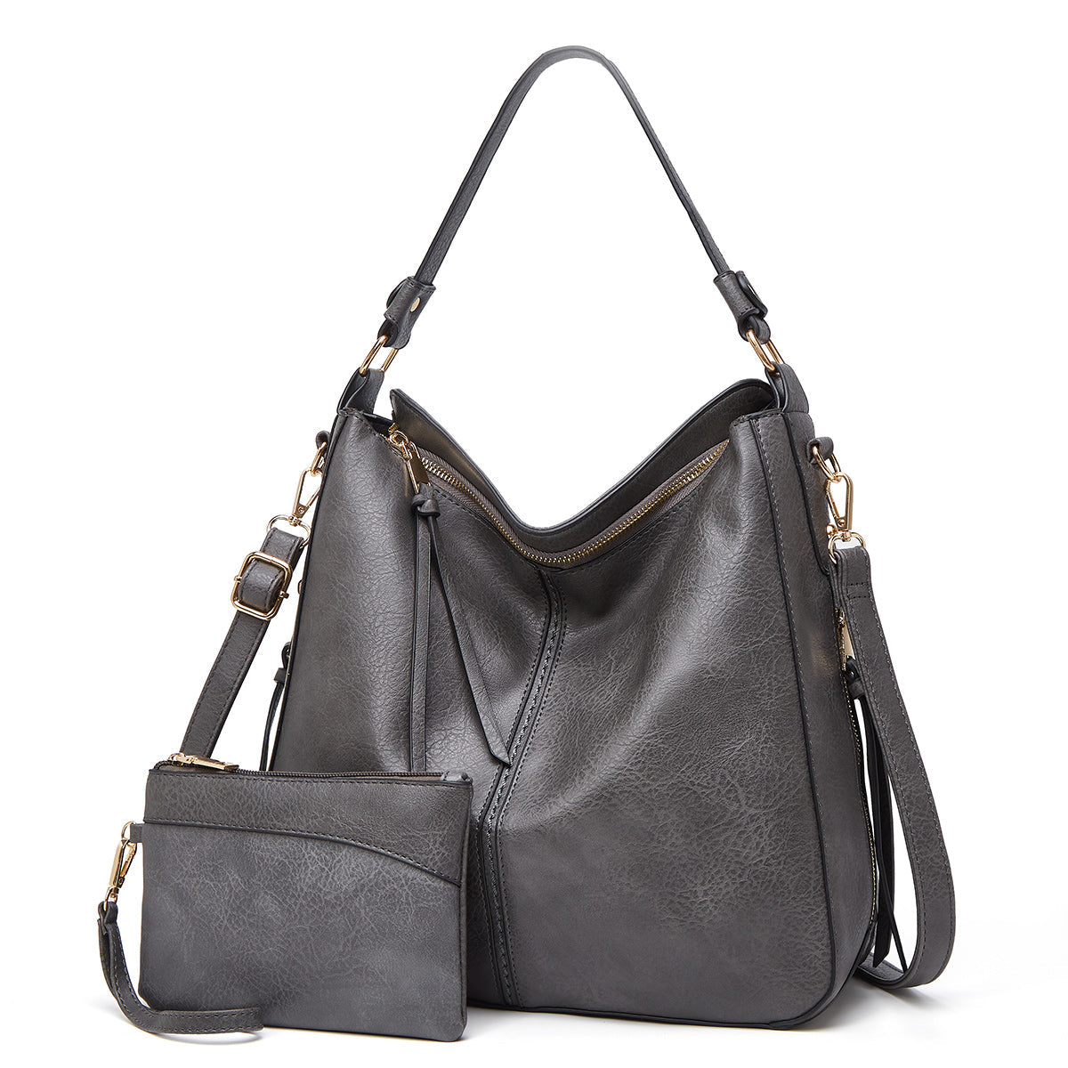 Vintage-inspirierte Leder Hobo-Tasche
