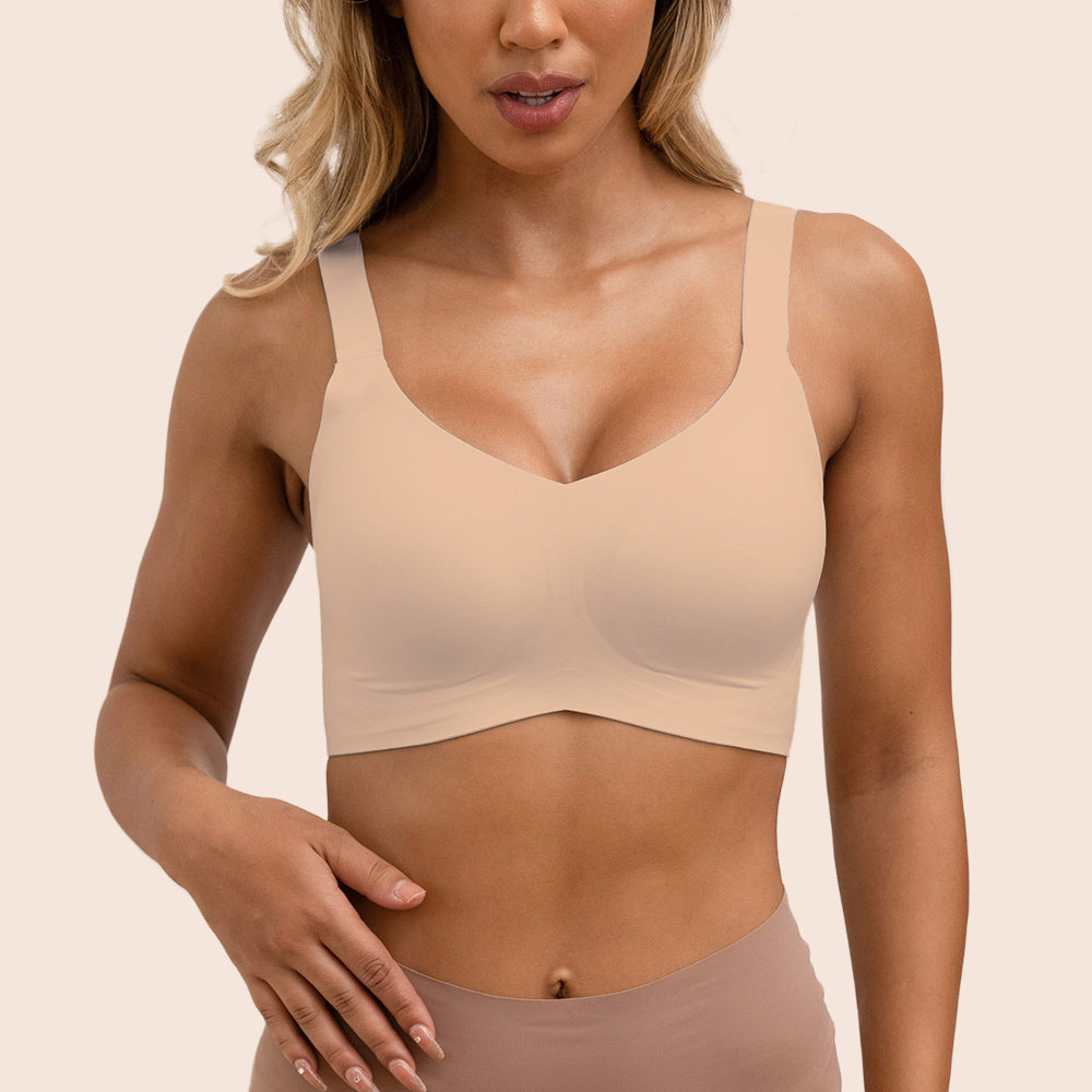 Cripes™ |  Soutien-gorge sans couture pour un usage quotidien, bonnet complet avec col en V