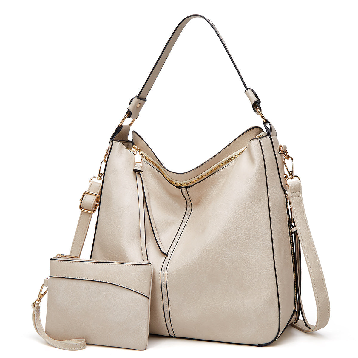 Vintage-inspirierte Leder Hobo-Tasche