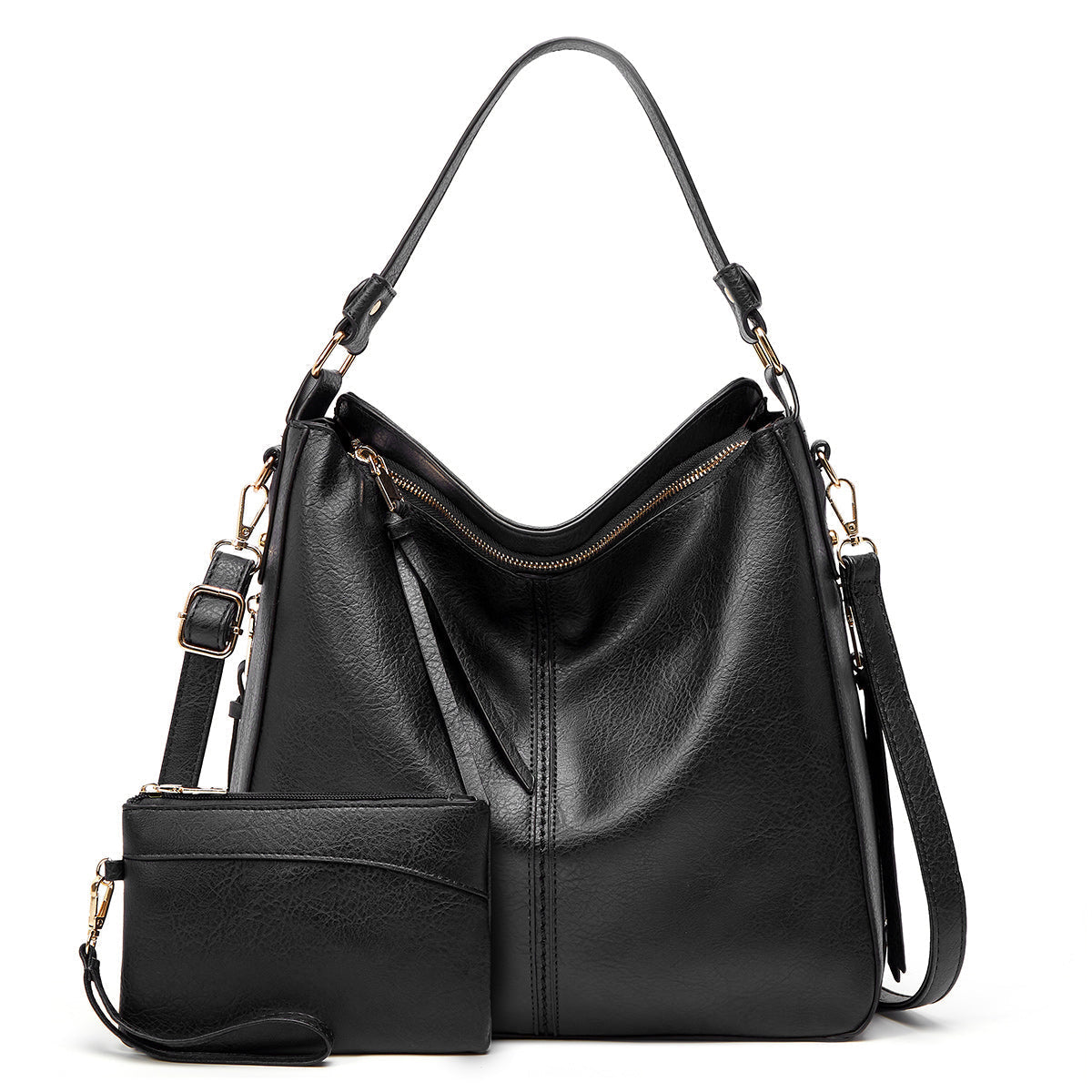 Vintage-inspirierte Leder Hobo-Tasche