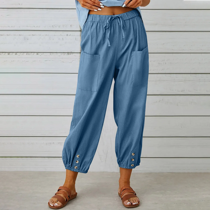 Pantalon élégant en lin pour femme