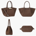 Große Wildleder Schulterhandtasche