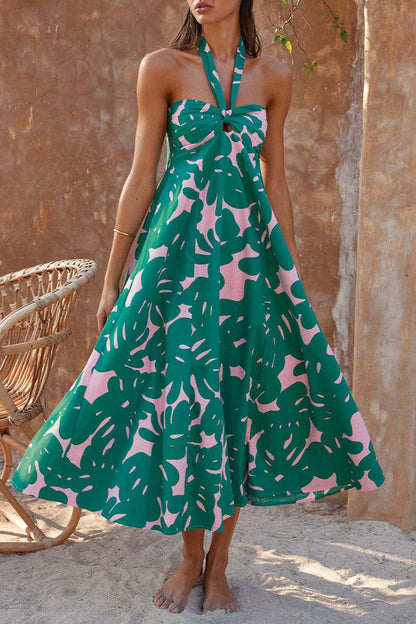 Robe dos nu à imprimé floral bohème