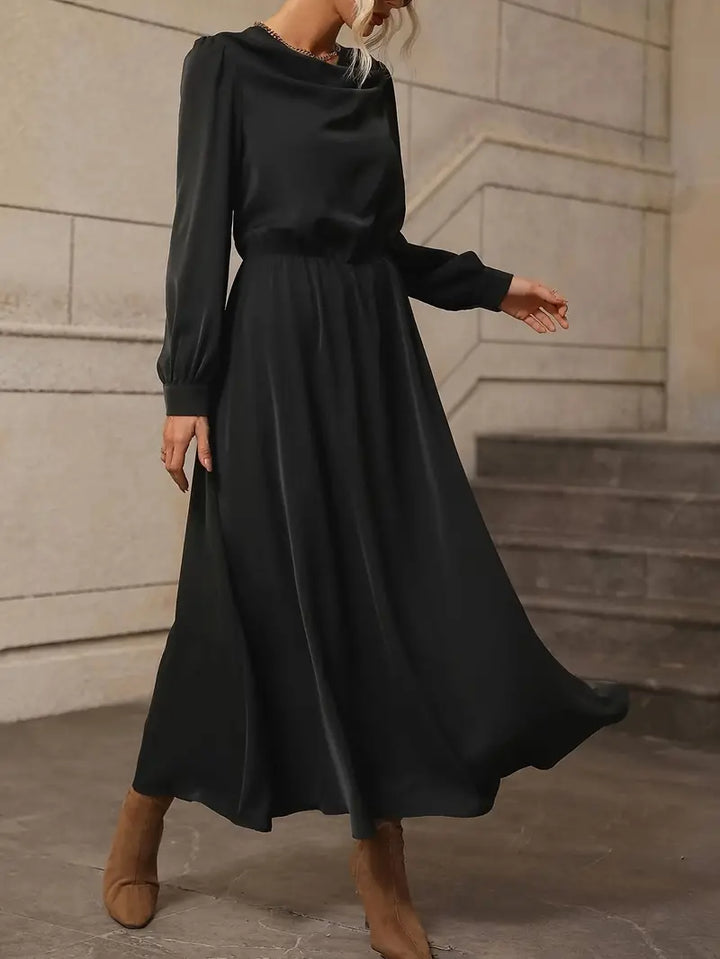 Cripes - Robe trapèze raffinée à manches lanternes et taille nouée