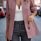 Cripes - Veste blazer unie rose moderne à manches longues