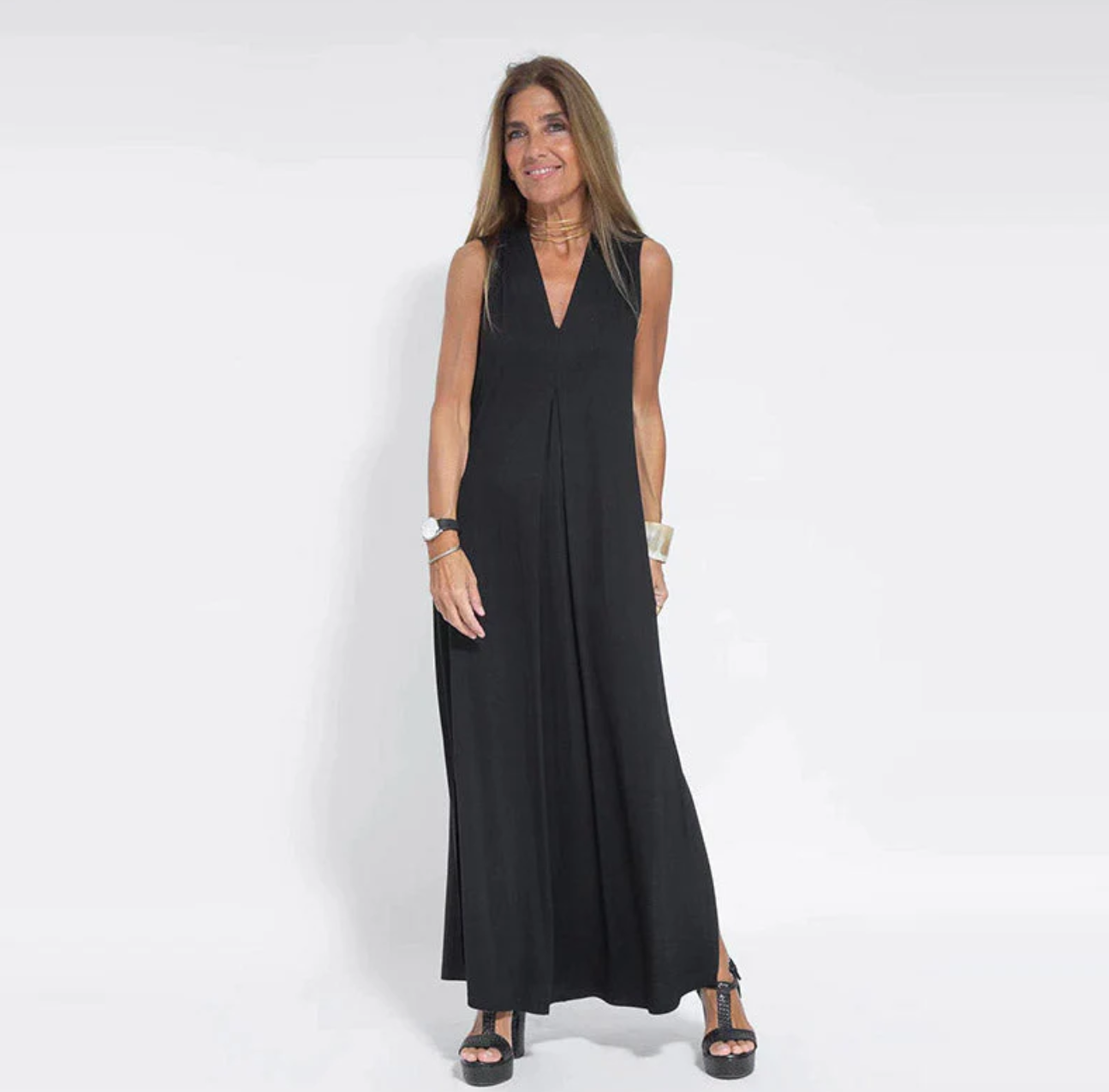 Robe sans manches col V Cripes pour femme | Lyla