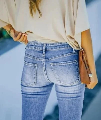 Pantalon en denim taille haute