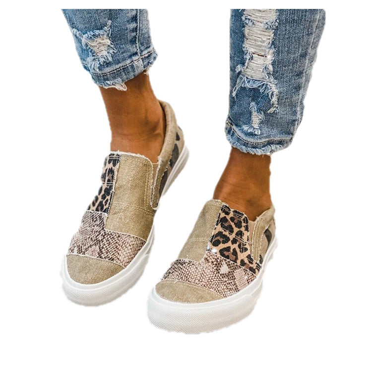 Damen modische Slip-On Sneakers mit verschiedenen Tiermustern