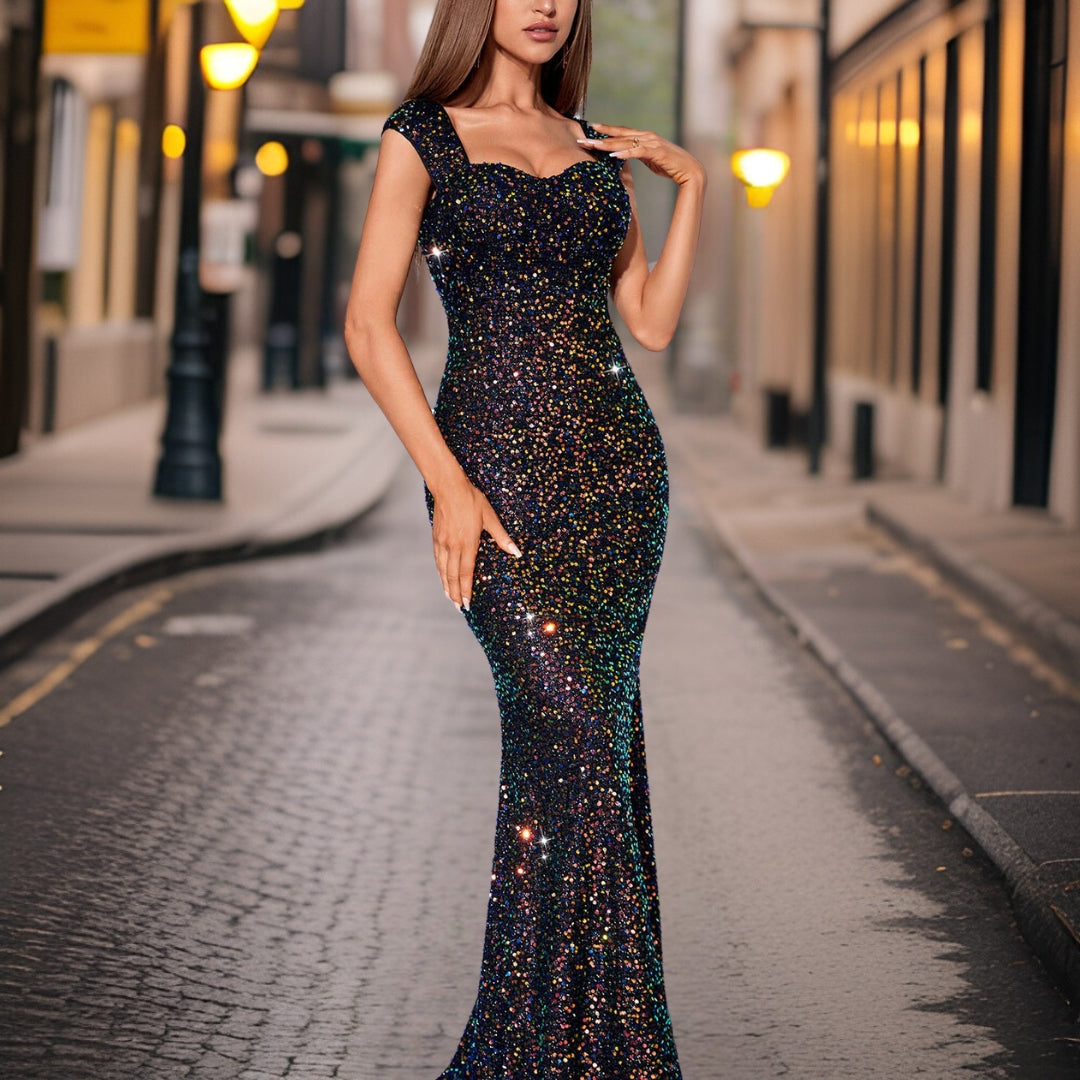 Robe de soirée à paillettes à la mode