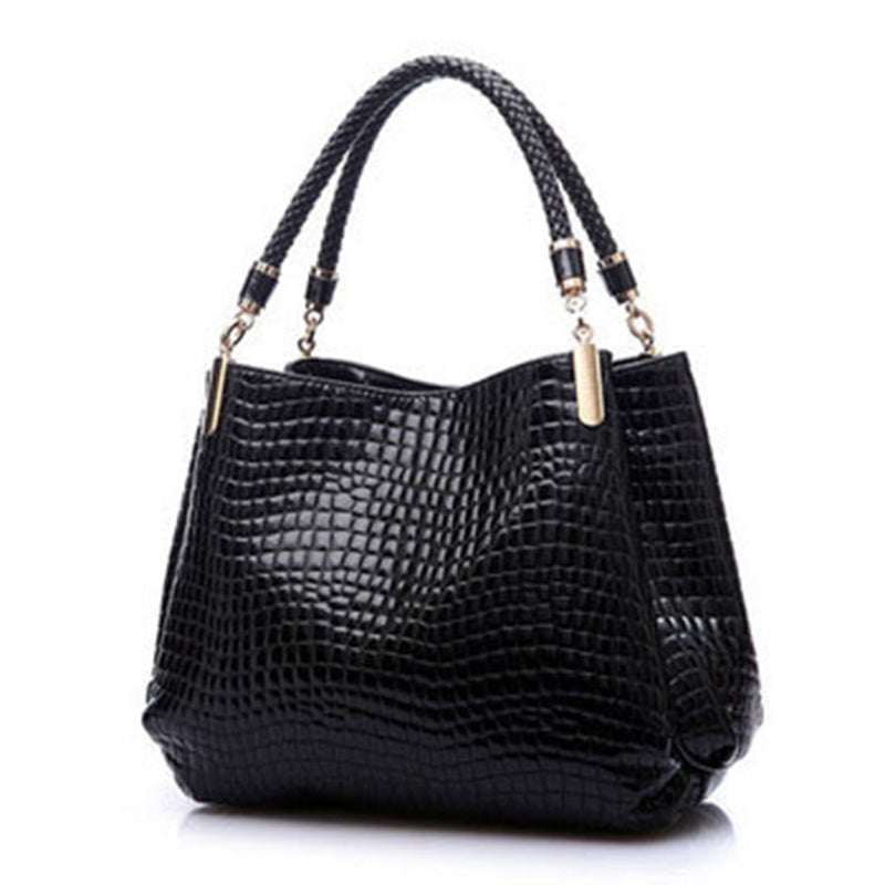 Schultertasche mit Krokodilmuster