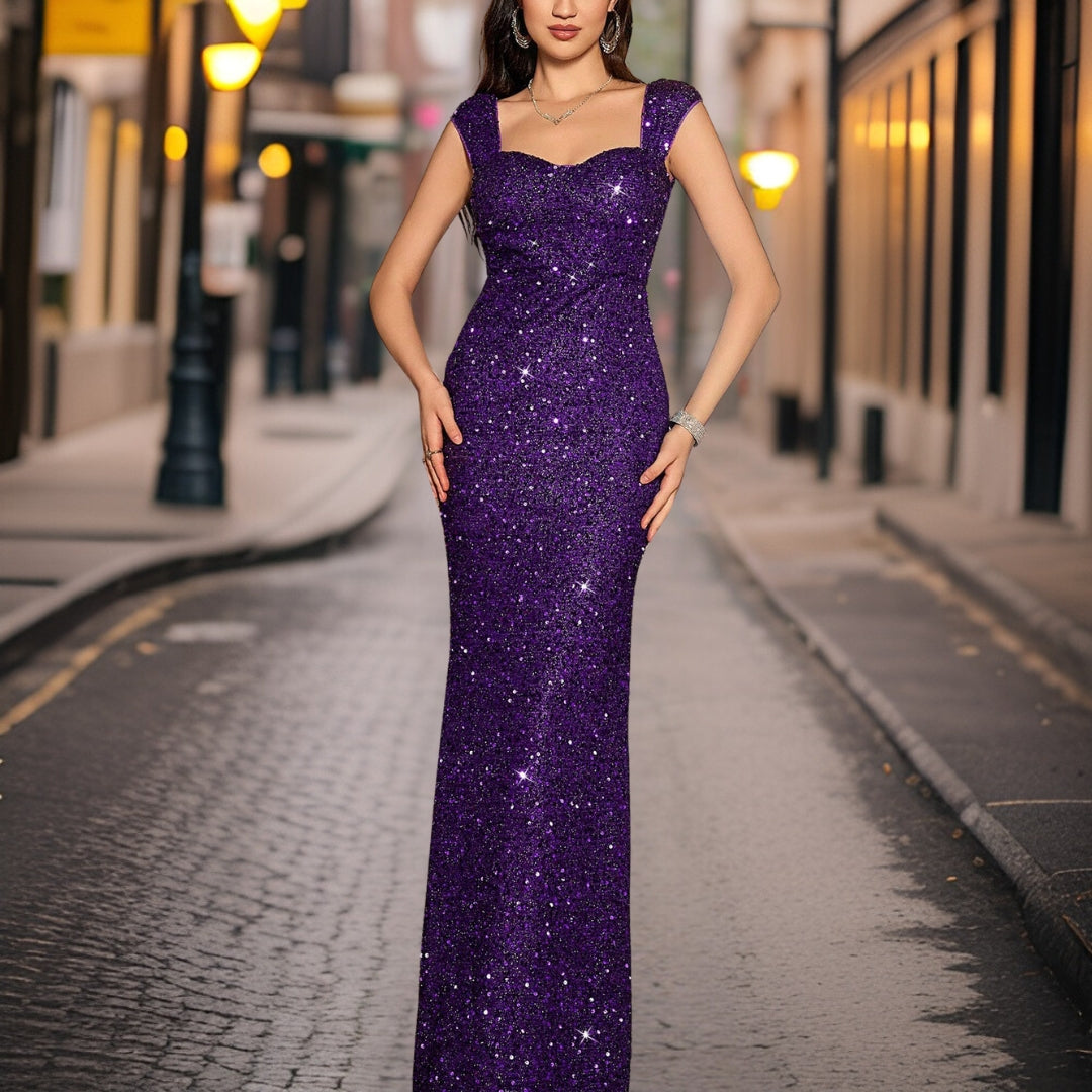 Robe de soirée à paillettes à la mode