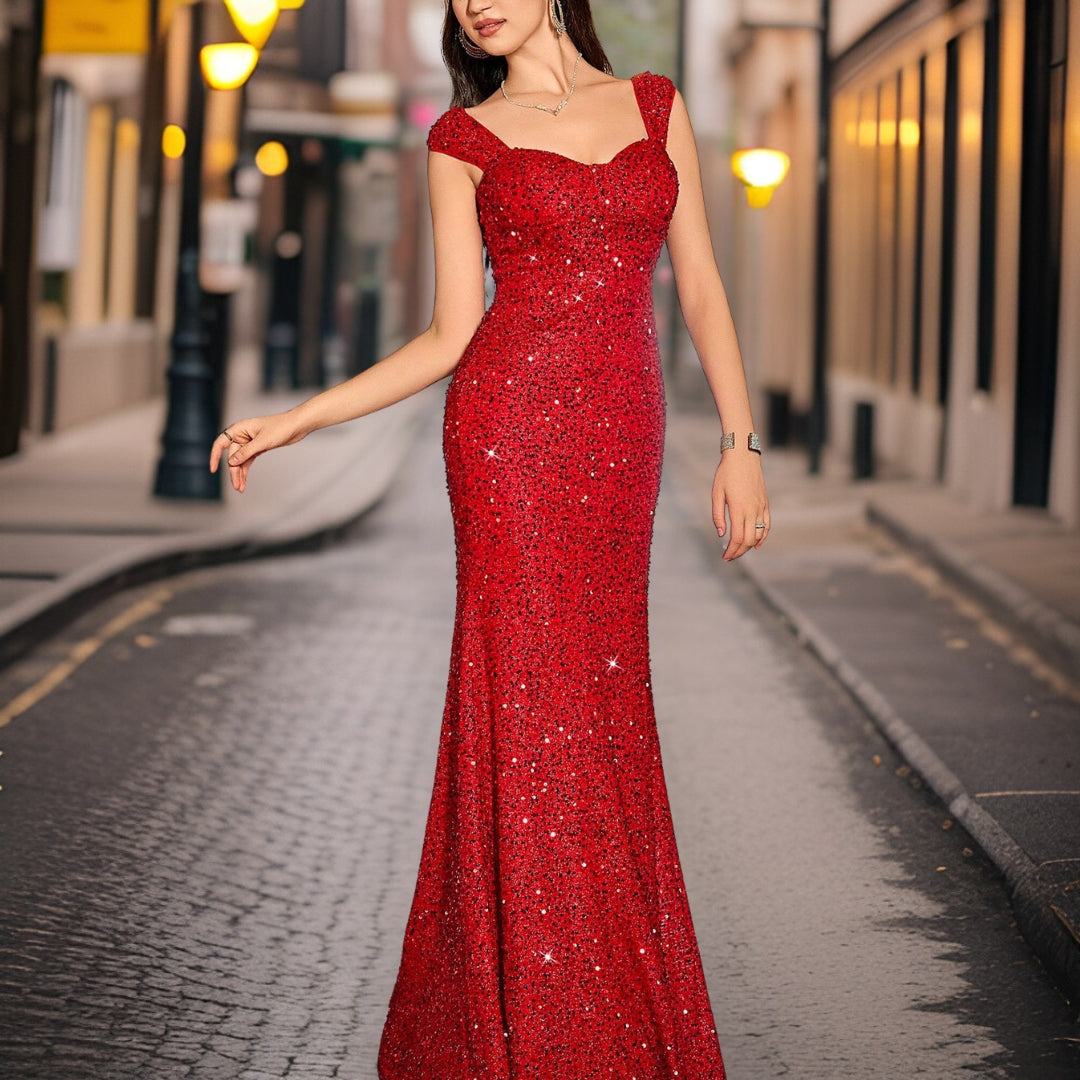 Robe de soirée à paillettes à la mode