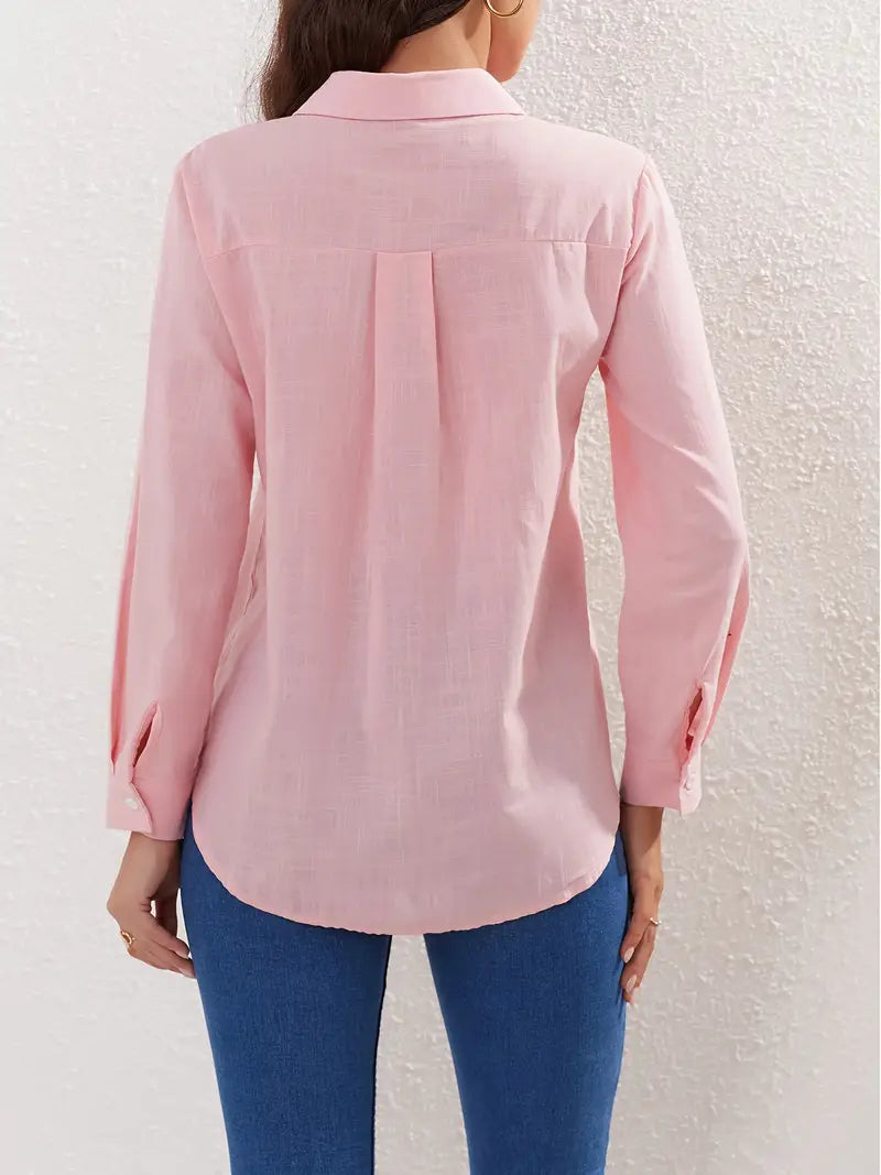 Blouse Cripes à manches longues et fermeture boutonnée | Charlotte