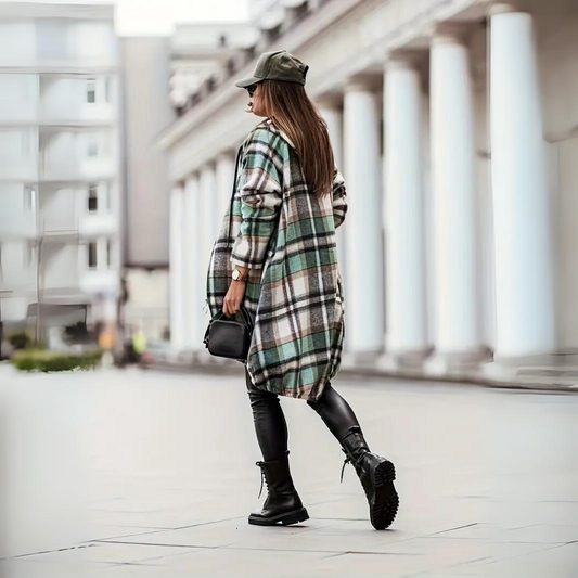 Cardigan à carreaux tendance pour femmes