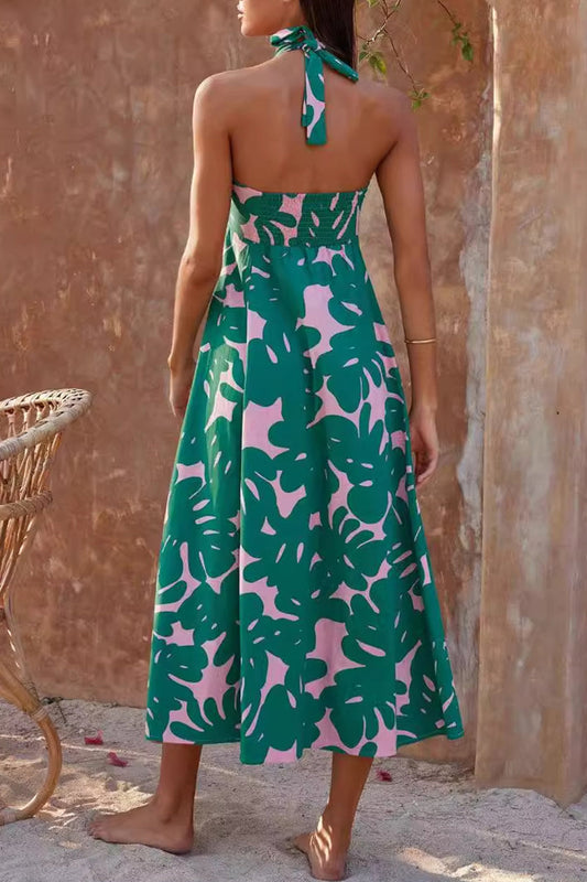 Robe dos nu à imprimé floral bohème