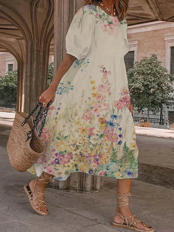 Robe décontractée à imprimé floral pour femme Arte