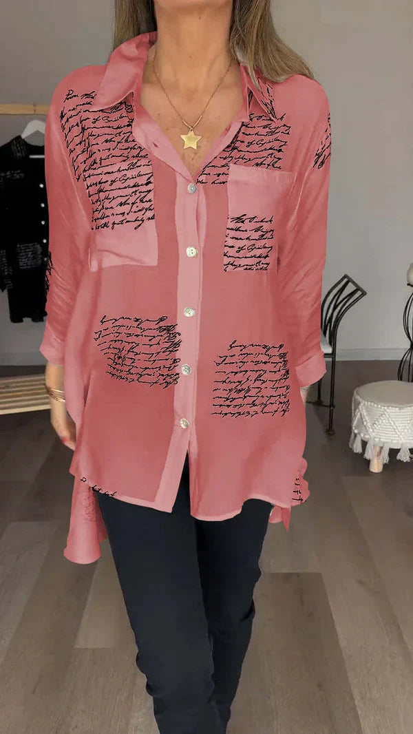 Kinsley™ l Blouse à imprimé lettre