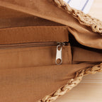 Einfache runde Schultertasche Strohtasche Sommer Strandtaschen