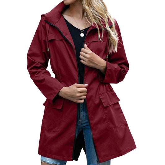 manteau d'été long, léger, imperméable et coupe-vent