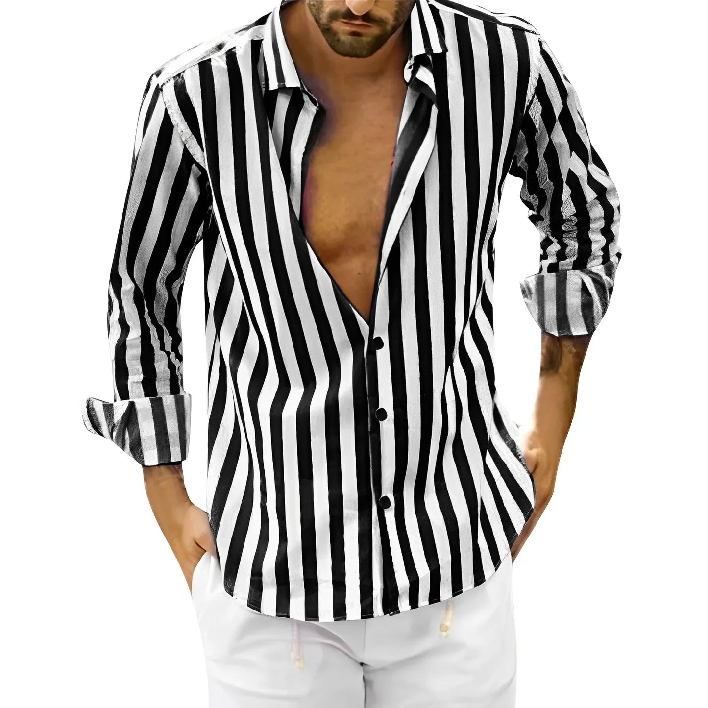 Chemise rayée d'été pour homme