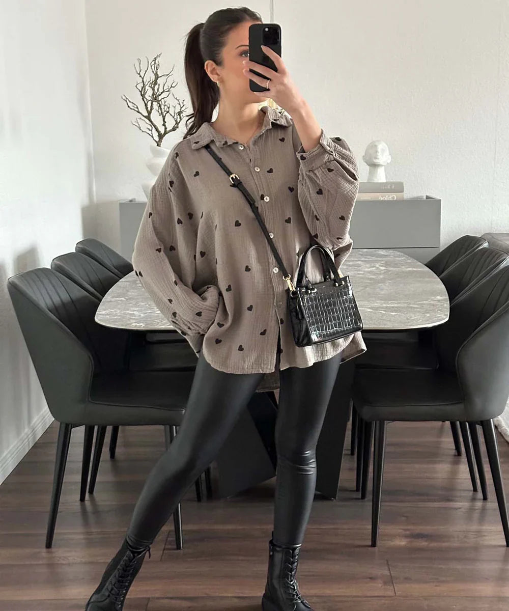 Cripes BLOUSE COEUR TAUPE