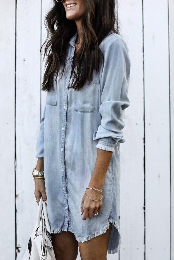 Cripes - robe chemise en denim lavé