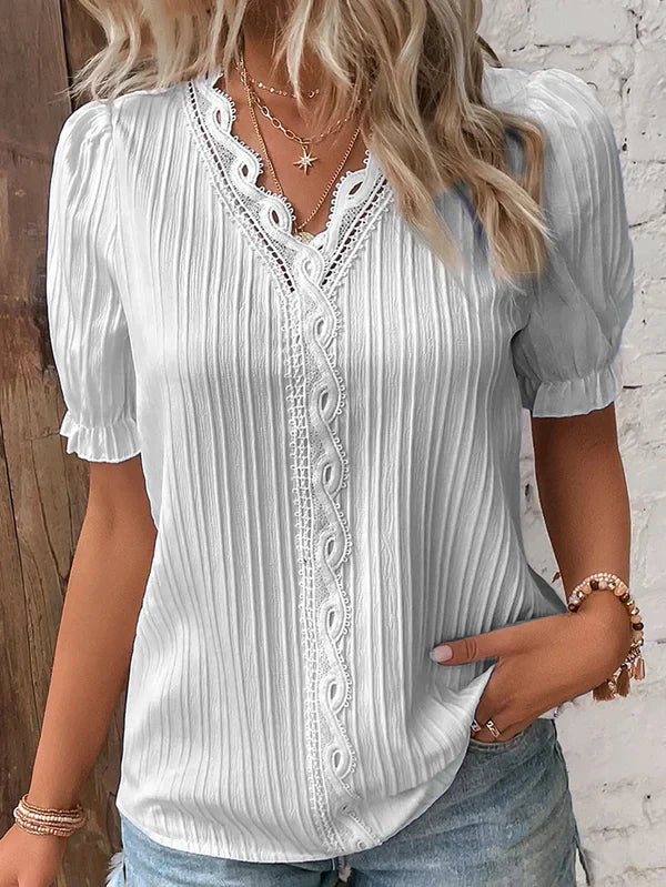 Chemise Elégante En Dentelle Avec Décolleté En V