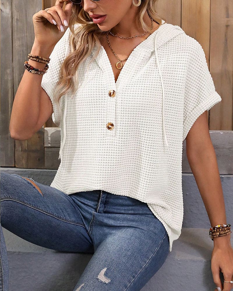 Blouse Cripes Avec Ficelle Et Capuche