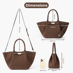 Große Wildleder Schulterhandtasche