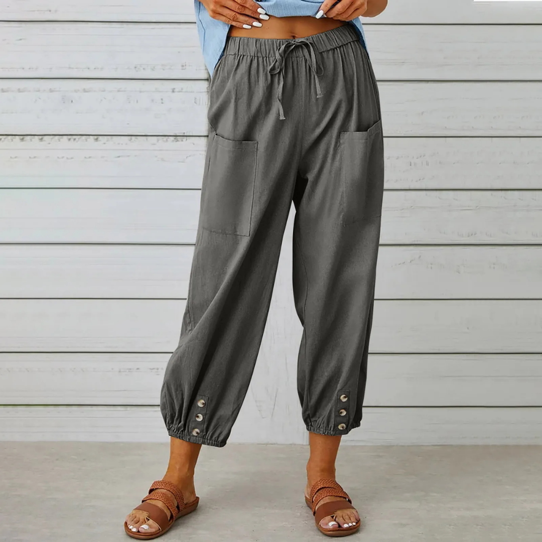 Pantalon élégant en lin pour femme