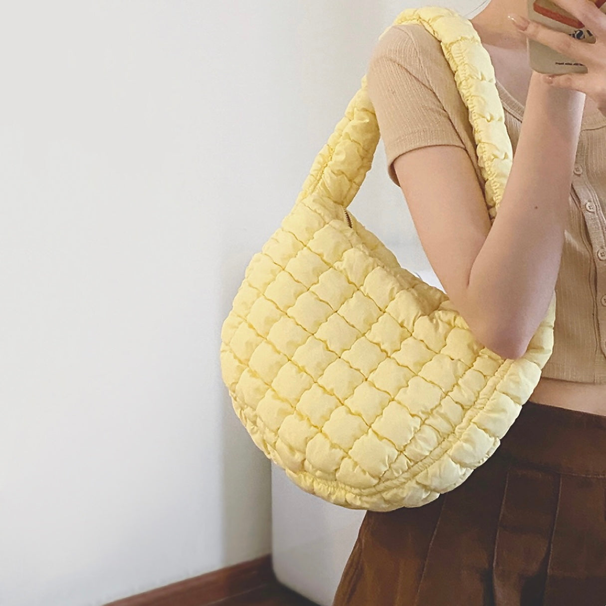 Falten Schultertasche für Frauen