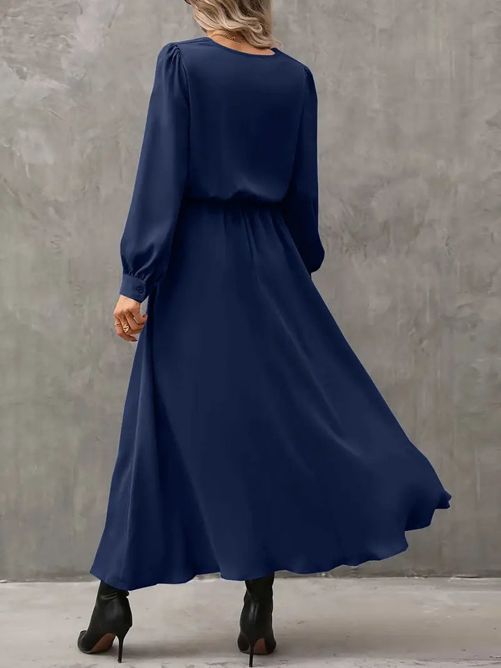 Cripes - Robe trapèze raffinée à manches lanternes et taille nouée