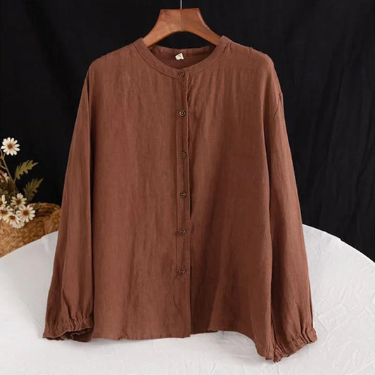 Blouse boutonnée manches longues pour femme