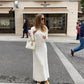 Crêpes | Robe longue élégante à manches longues