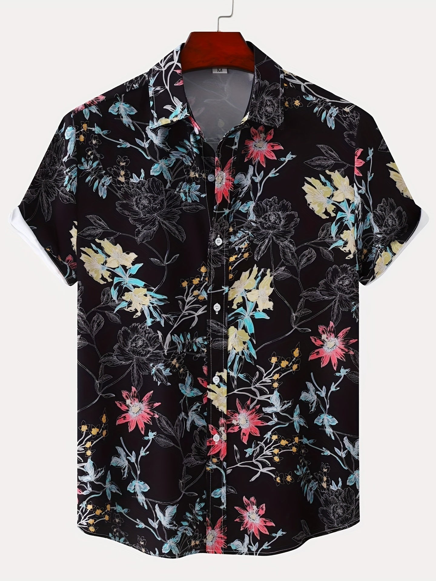 Chemise à fleurs à manches courtes