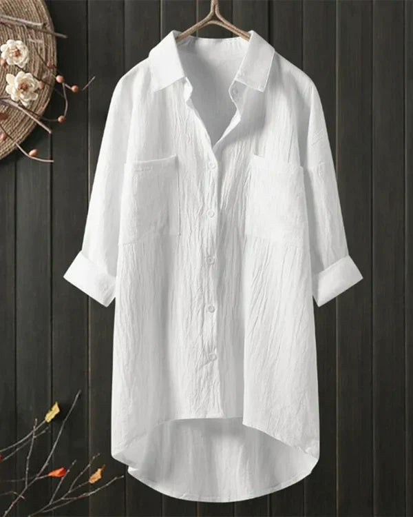 Blouse simple à manches longues et coupe décontractée