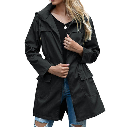 manteau d'été long, léger, imperméable et coupe-vent