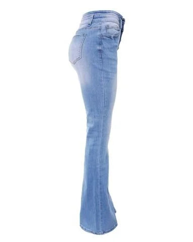 Pantalon en denim taille haute