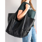 Übergroße Leder-Schultertasche für Frauen