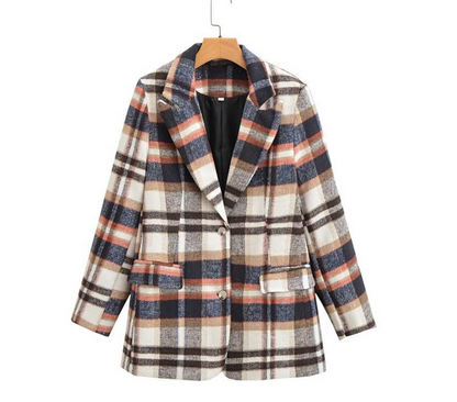 Crêpes | Manteau tartan élégant pour femme