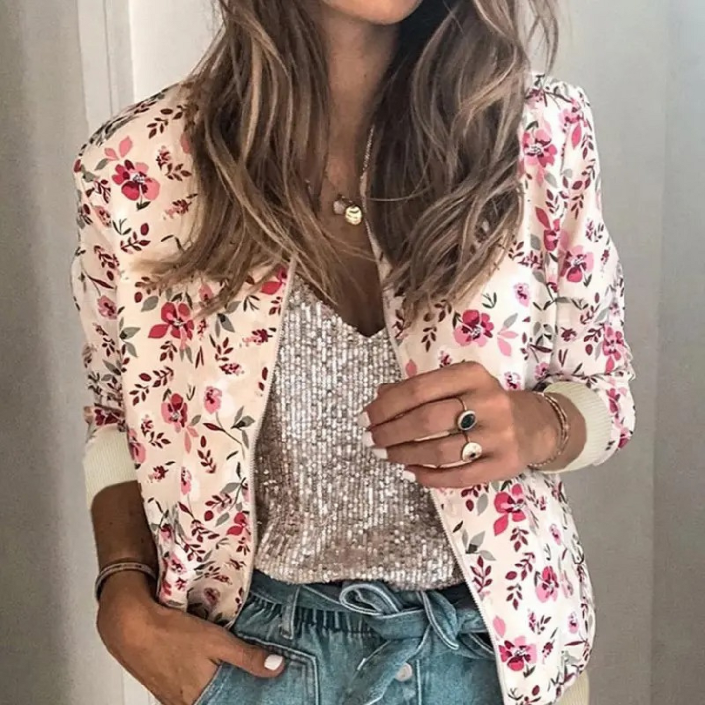 Manteau d'été à imprimé floral