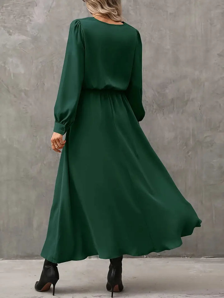 Cripes - Robe trapèze raffinée à manches lanternes et taille nouée