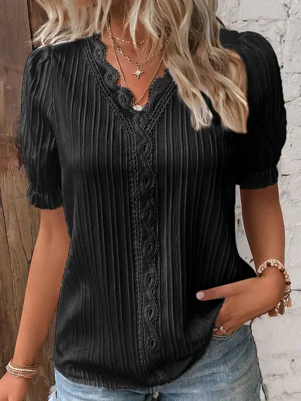 Chemise Elégante En Dentelle Avec Décolleté En V