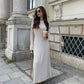 Crêpes | Robe longue élégante à manches longues