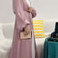 Robe abaya cripes avec ceinture - Eva