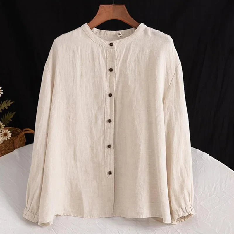 Blouse boutonnée manches longues pour femme