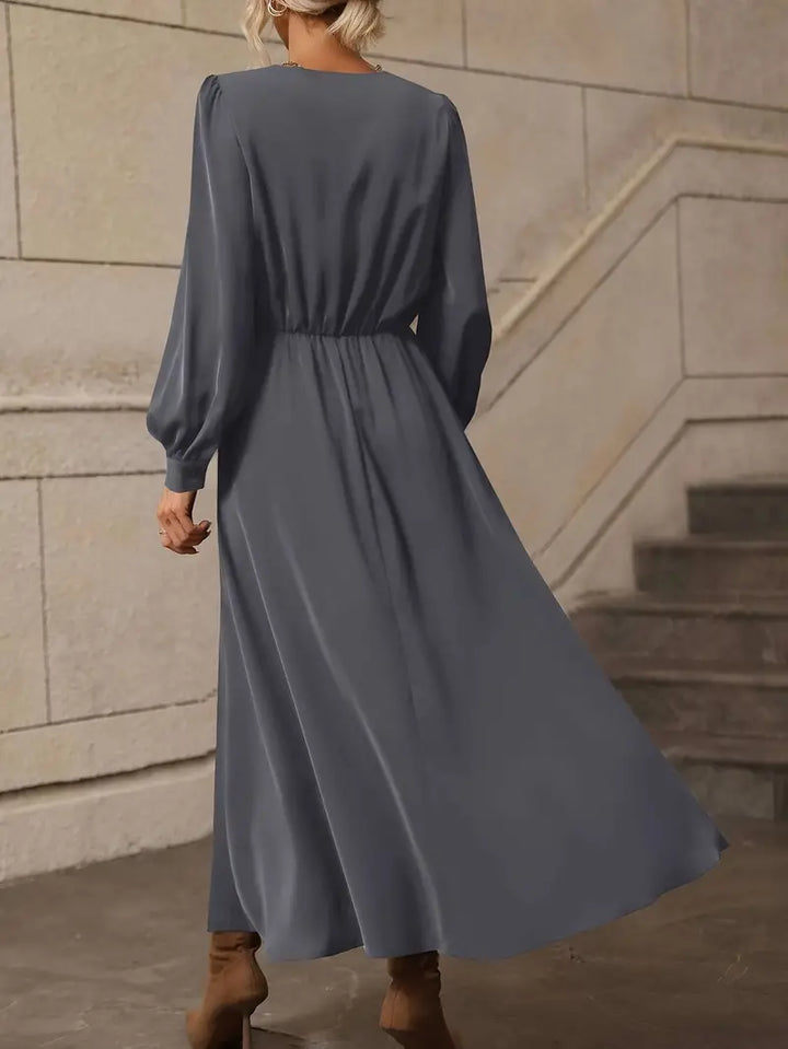 Cripes - Robe trapèze raffinée à manches lanternes et taille nouée